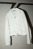 c80’s European label - linen “2nd type” cropped short jacket / made in ITALY