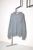 80-90’s alpaca/wool ribbed knit sweater with a chest pocket