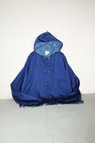 c90's Marithé François Girbaud - satin blue hooded shirt