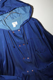 c90's Marithé François Girbaud - satin blue hooded shirt