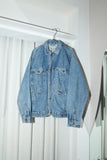 80-90's EU label - square silhouette denim jacket