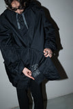 c70's Soviet Union Military - nylon hooded jacket in original black