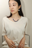 silver "with quiet blue" necklaces