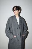 -1950’s BURBERRYS PARIS - wool "anomaly" extra-wide single coat