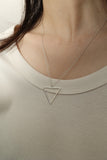 "triangle" silver necklaces