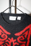 80-90's mohair abstract pattern knit sweater