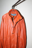 80-90's vivid orange soft leather blouson