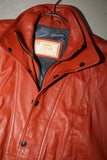 80-90's vivid orange soft leather blouson