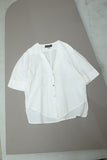 80’s Thierry Mugler - asymmetrical cutting, linen/cotton blouse