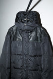 c00’s PRADA SPORT - goose down jacket with leather yoke, detachable hood