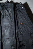 c00’s PRADA SPORT - goose down jacket with leather yoke, detachable hood