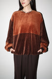 70-80’s Valentino bi-color cotton-velor pullover with side seam pockets