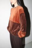 70-80’s Valentino bi-color cotton-velor pullover with side seam pockets