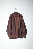 90-00's European label - glossy brown shirt