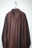 90-00's European label - glossy brown shirt