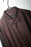 90-00's European label - glossy brown shirt