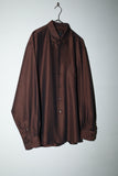 90-00's European label - glossy brown shirt