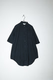 c90's EU label - rayon pleat design oversized shirt