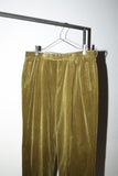 80's cotton velvet tuck trousers