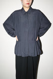 80-90's German label rayon/silk pleated front blouse