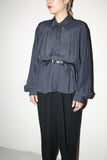 80-90's German label rayon/silk pleated front blouse