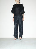 80's linen 2-way neck pullover top