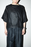 80's linen 2-way neck pullover top