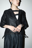 80's linen 2-way neck pullover top