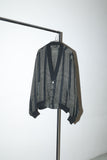 80's Italian label - linen collarless cardigan-blouson