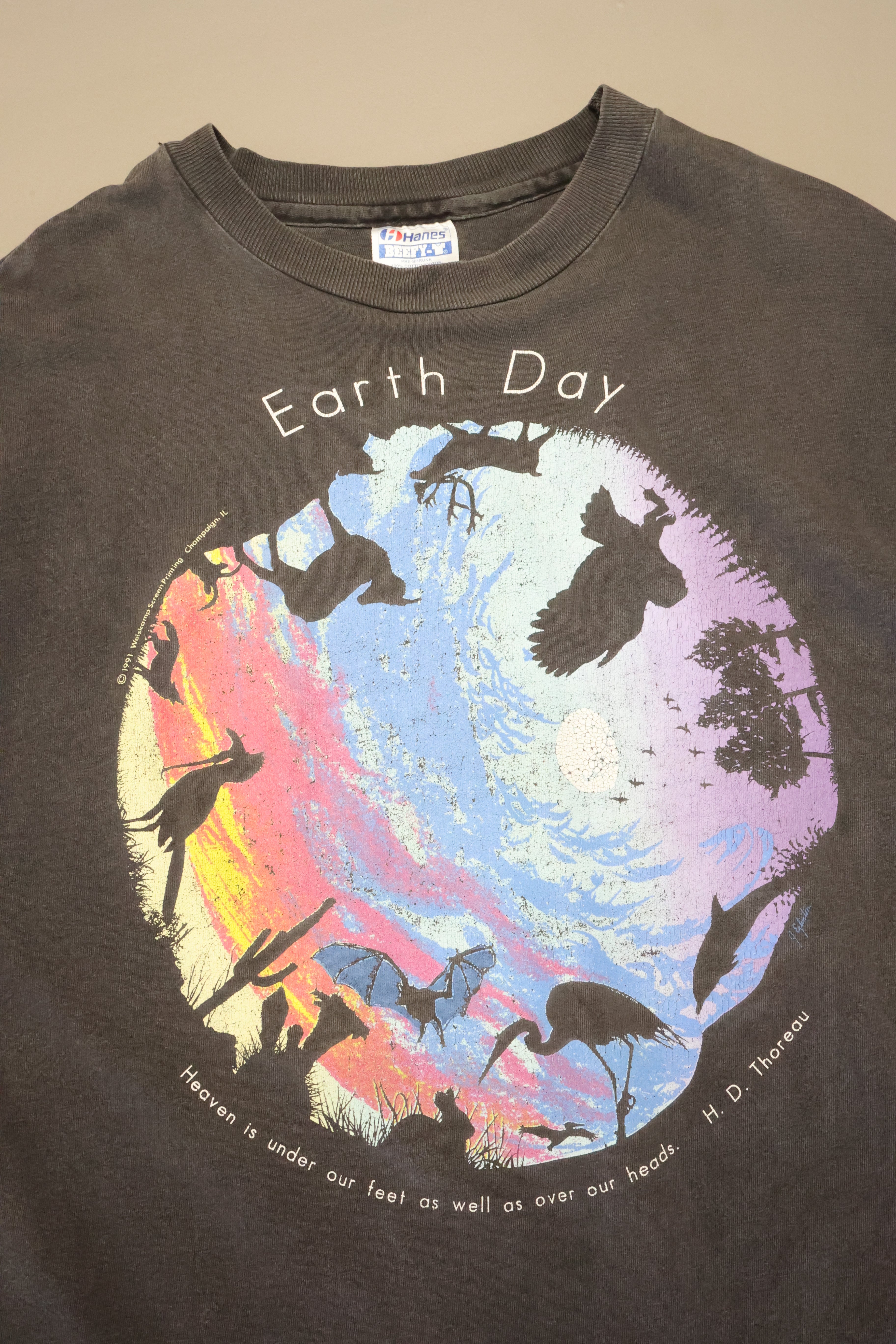 90's print t-shirt "EARTH DAY"