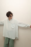 c00’s EMPORIO ARMANI - sheer oversized pullover shirt with attached chest pocket