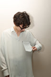 c00’s EMPORIO ARMANI - sheer oversized pullover shirt with attached chest pocket