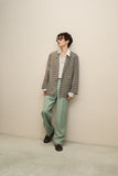 80-90’s Italian label - light weight cotton plaid pattern relaxed tailored jacket