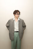 80-90’s Italian label - light weight cotton plaid pattern relaxed tailored jacket