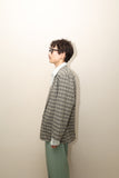 80-90’s Italian label - light weight cotton plaid pattern relaxed tailored jacket