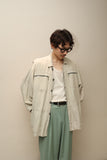 80’s Italian label - rayon/linen shirt jacket with zipper chest pocket detail