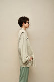 80’s Italian label - rayon/linen shirt jacket with zipper chest pocket detail