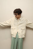 80’s Italian label - linen A2 style jacket