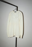 80's kid mohair front decorated knit sweater