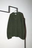 c60's wool v-neck cable knit sweater