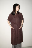 80’s Les Copains - chocolate linen shirt dress