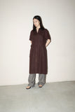 80’s Les Copains - chocolate linen shirt dress