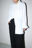 80's rayon deformed stand collar shirt