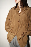 80's dolman sleeve glossy rayon shirt