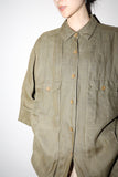 C70's linen oversized half sleeve shirt from Austria