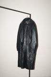 00's leather minimal zip-up coat