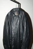 00's leather minimal zip-up coat