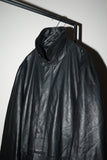 00's leather minimal zip-up coat