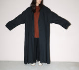 80-90’s European label - draping rayon gabardine wide silhouette balmacaan coat