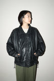 80's leather pleated shoulder dolman sleeve  jacket